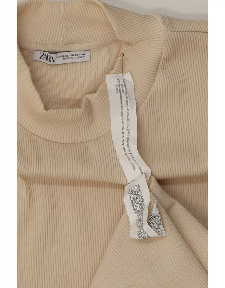 Zara Homme Top Manches Longues XL Beige Polyester