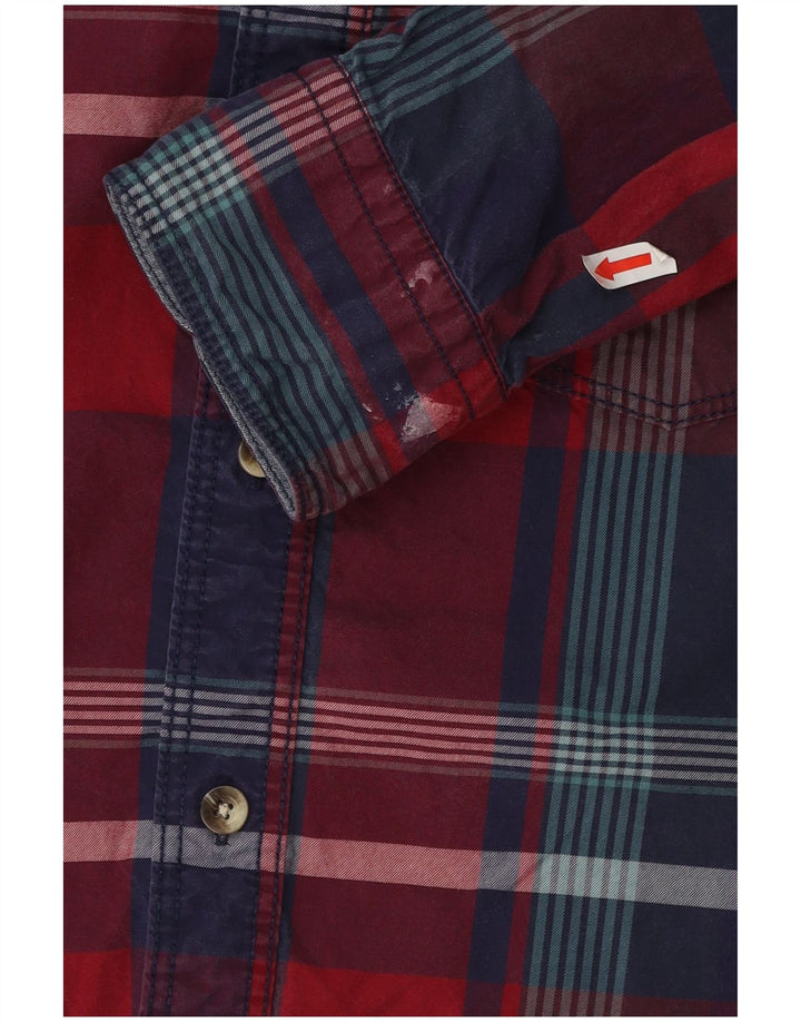 Fat Face Chemise classique pour homme XL en coton à carreaux rouges