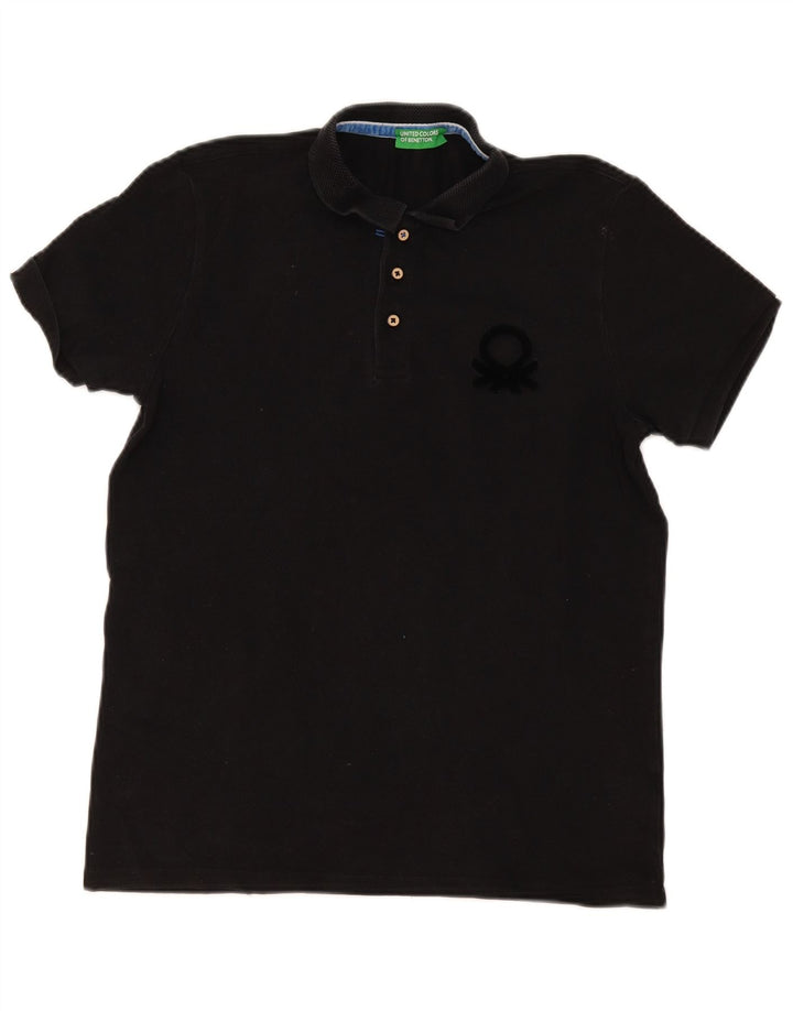 Benetton Polo Homme Large Noir Coton