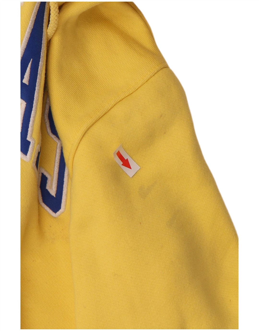 TOMMY HILFIGER Pull à capuche graphique pour homme Large Jaune Coton