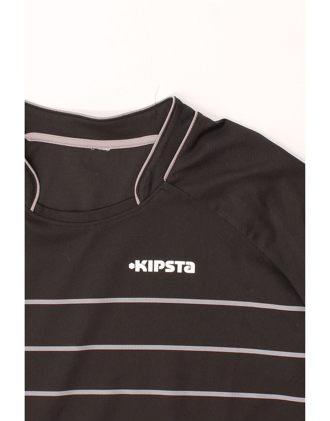 KIPSTA Mens T-Shirt Top 2XL Black Striped Vintage KIPSTA and Second-Hand KIPSTA from Messina Hembry 