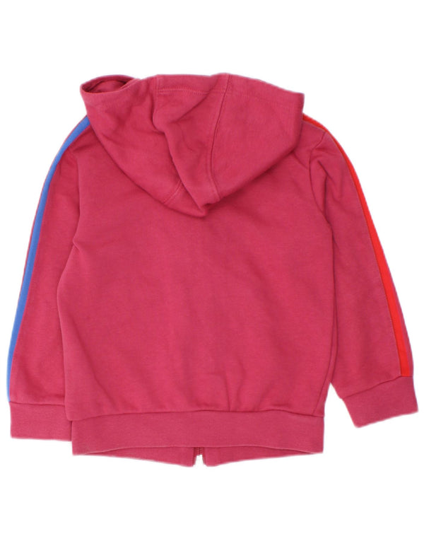 Adidas Pull à capuche zippé graphique pour bébé fille 12-18 mois en coton rose