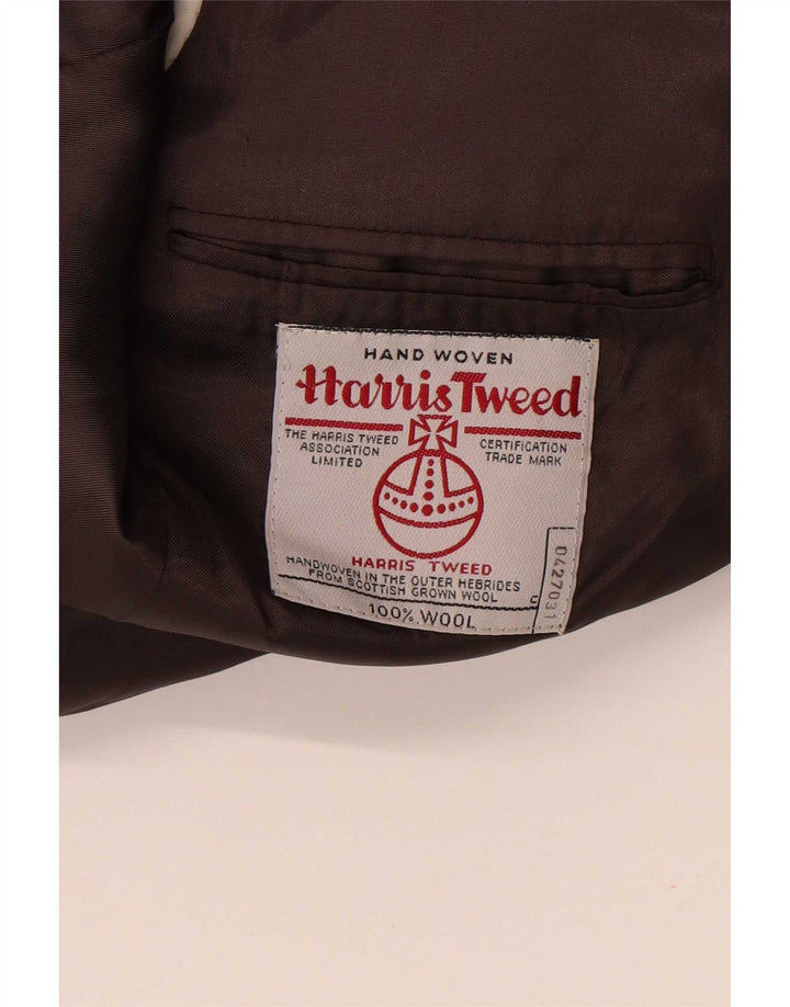 Harris Tweed Veste Blazer 2 Boutons pour Homme UK 40 Grande Laine à Chevrons Marron
