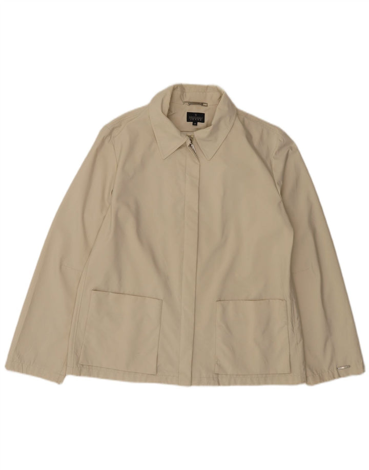 Trussardi Jeans Blouson Bomber Femme IT 46 Large Beige Coton