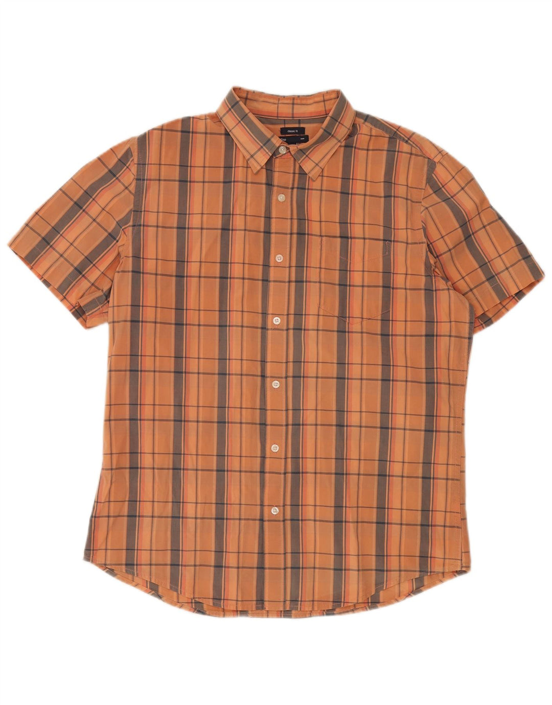GAP Chemise à manches courtes pour homme Coupe classique en coton à carreaux orange