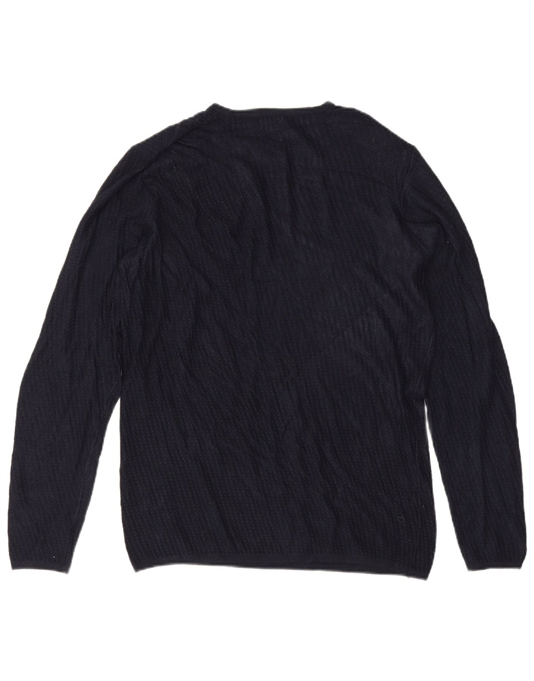 Zara Pull Col Rond Homme Bleu Marine Moyen Viscose