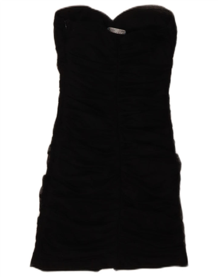 ZARA Robe moulante sans bretelles pour femme UK 8 Small Noir