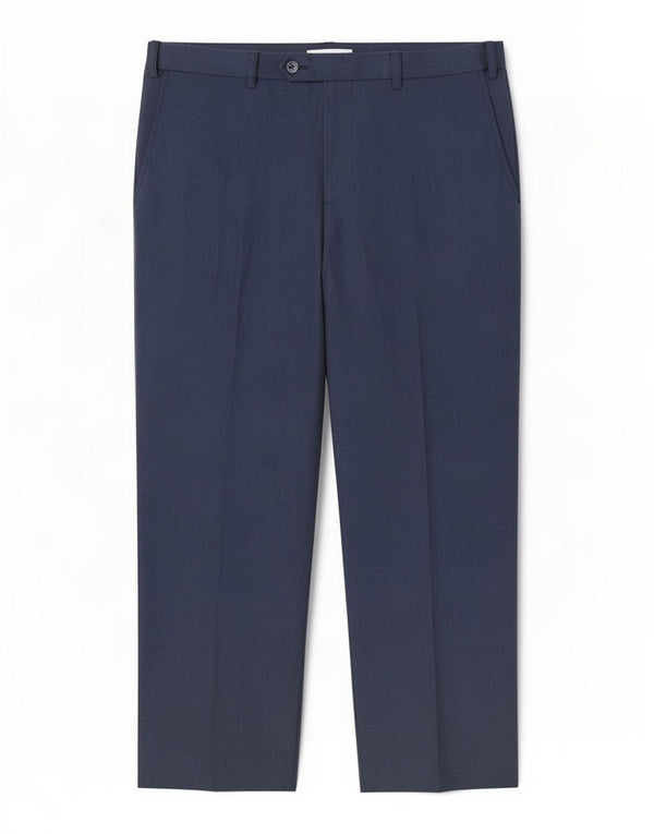 Marks & Spencer Mens Regular Fit Suit Trousers W34 L29 Navy Blue Spotted