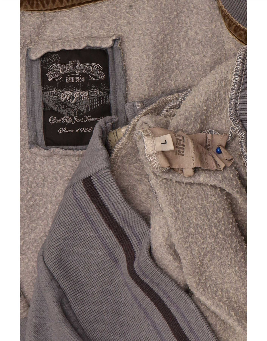 Rifle Mens Graphic Survêtement Top Veste Grand Gris Polyester