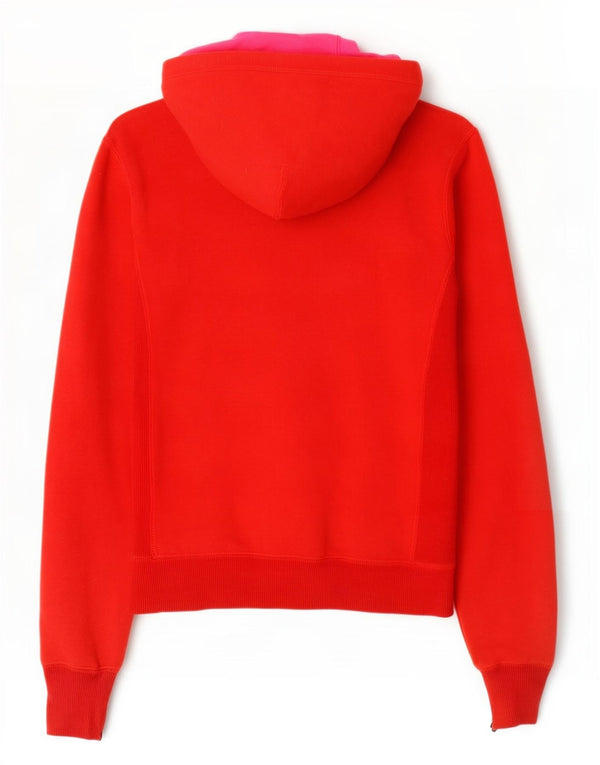 Nike Pull à capuche zippé surdimensionné pour femme UK 10 Petit coton color block rouge
