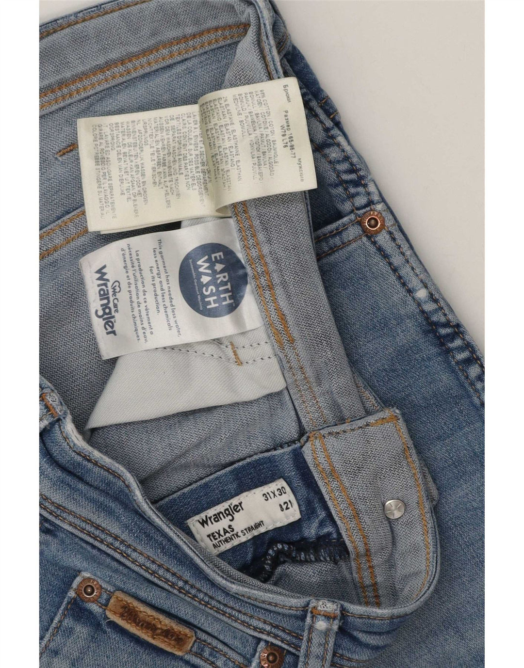Wrangler Jean Droit Texas Homme W31 L30 Bleu Coton
