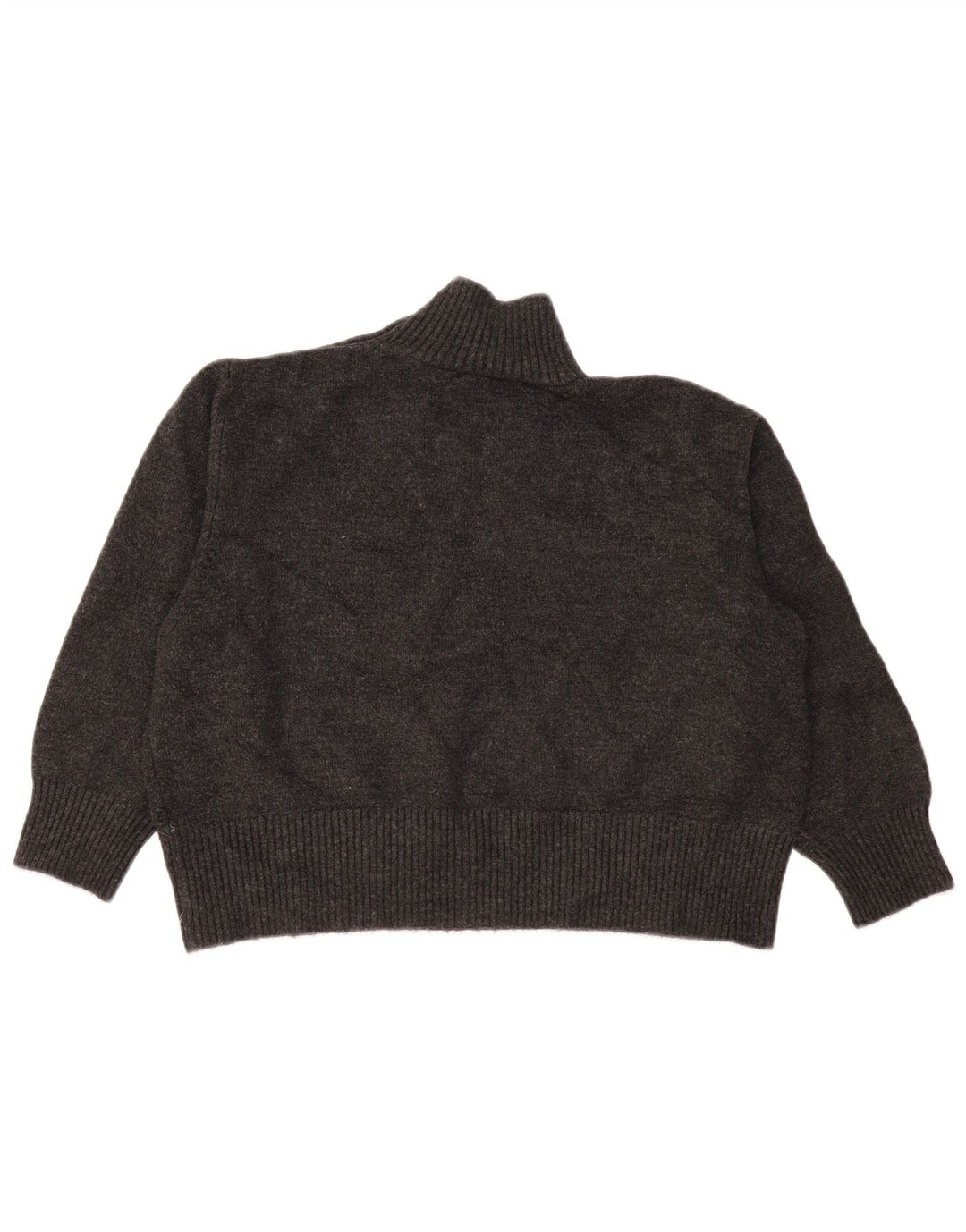Zara Pull court surdimensionné à col boutonné pour femme UK 10 Petit Gris