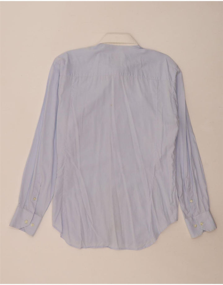 Trussardi Chemise Homme Taille 42 16 1/2 Large Bleu Colourblock