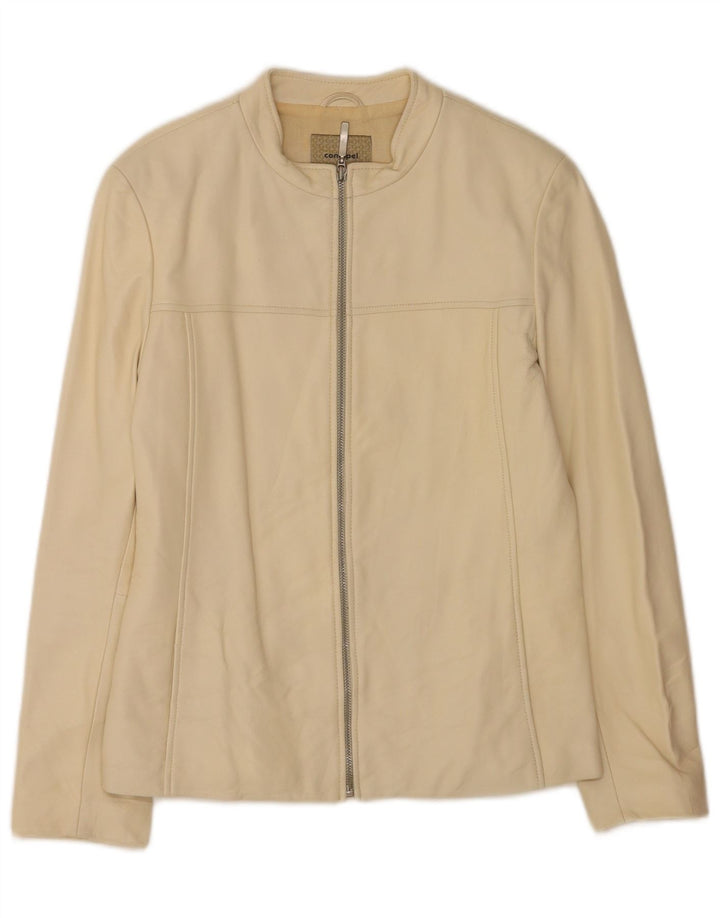 Conbipel Blouson En Cuir Bomber Femme IT 42 Beige Moyen