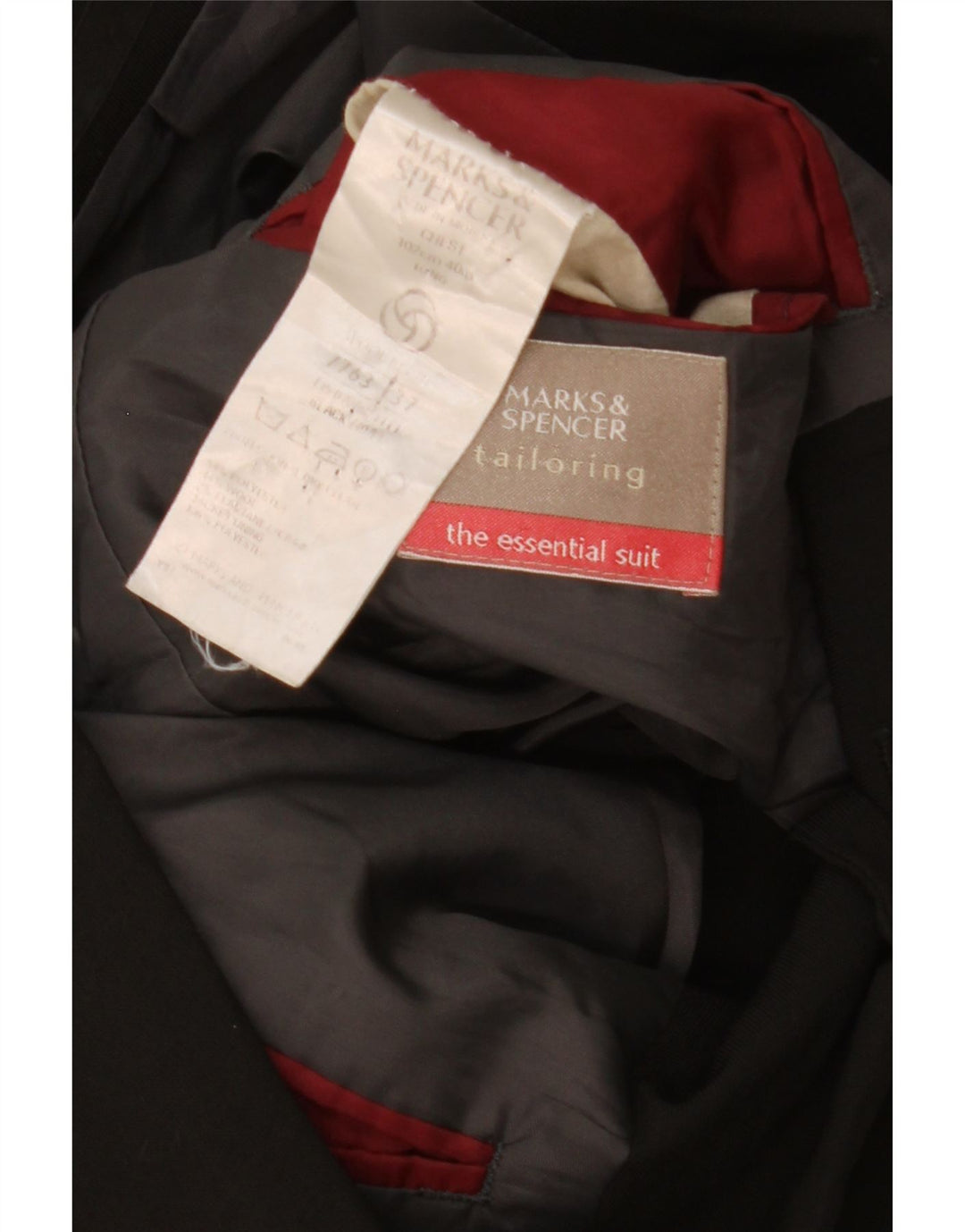 Marks & Spencer Veste blazer à 3 boutons pour homme UK 40 Noir moyen Polyester
