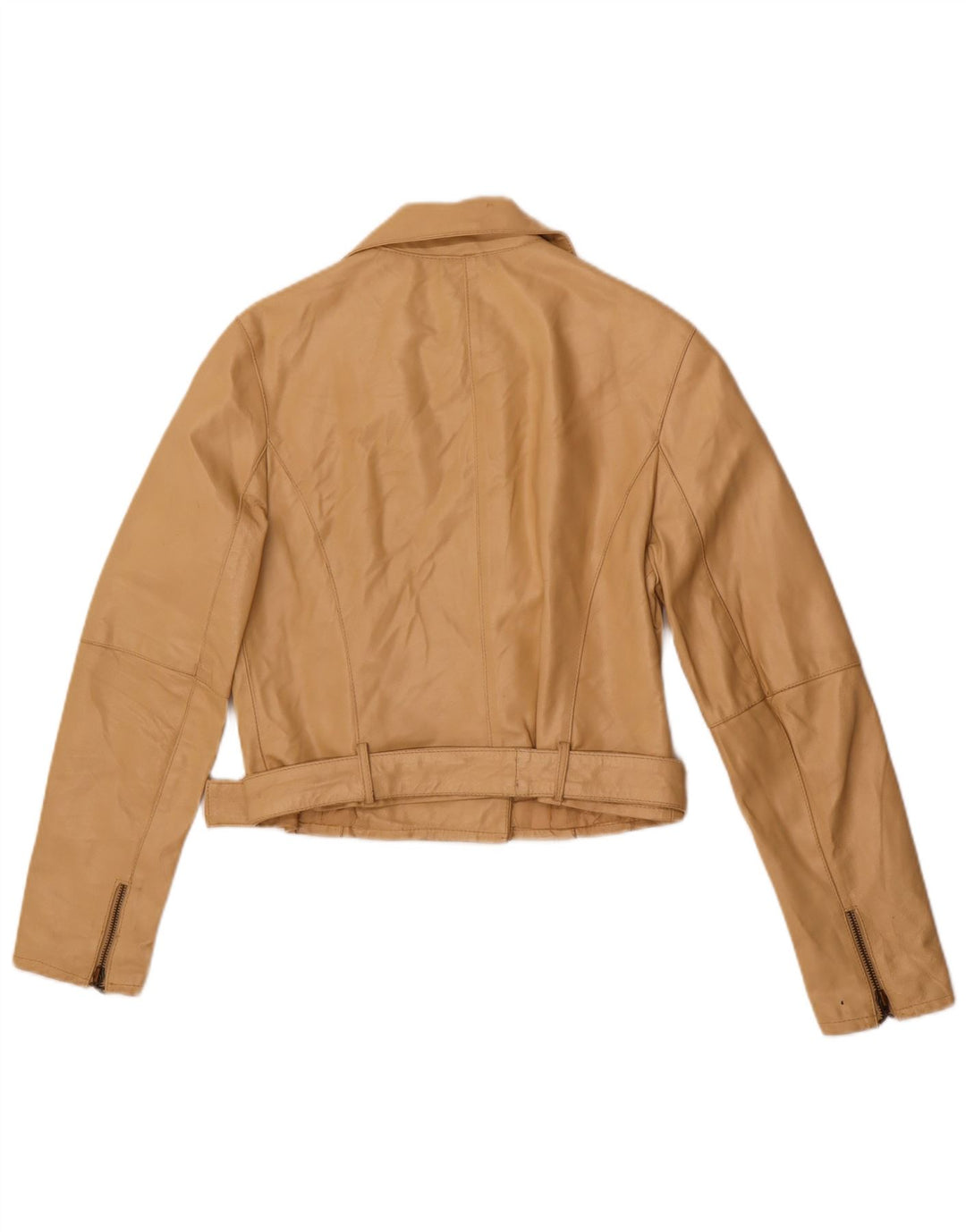 MOTIVI Veste de motard en cuir pour femme UK 8 Petit cuir beige