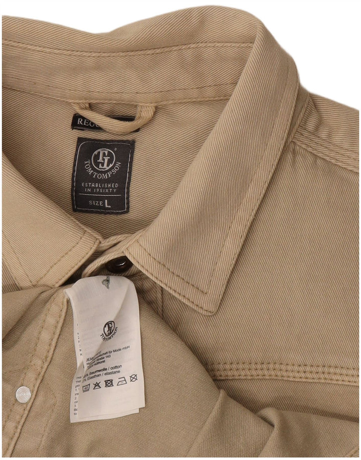 Tom Tompson Chemise en flanelle pour homme Grand coton beige