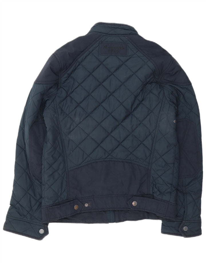 Abercrombie & Fitch Veste matelassée pour homme UK 36 Petit Bleu Marine Polyester