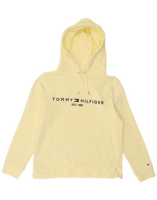Tommy Hilfiger Pull à capuche surdimensionné graphique pour femme UK 10 Petit Jaune