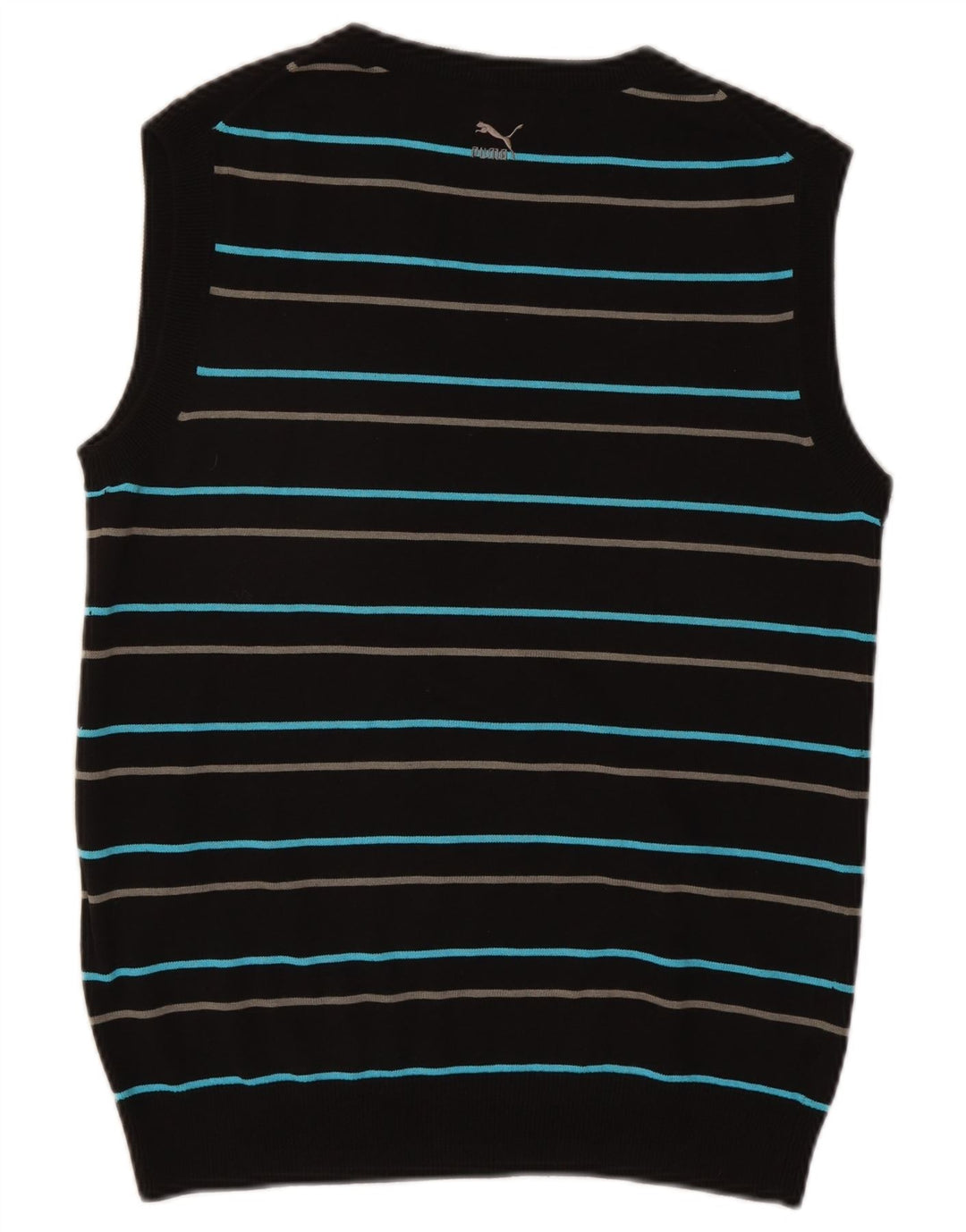 Puma Débardeur Vest Homme Noir Moyen Rayé Coton