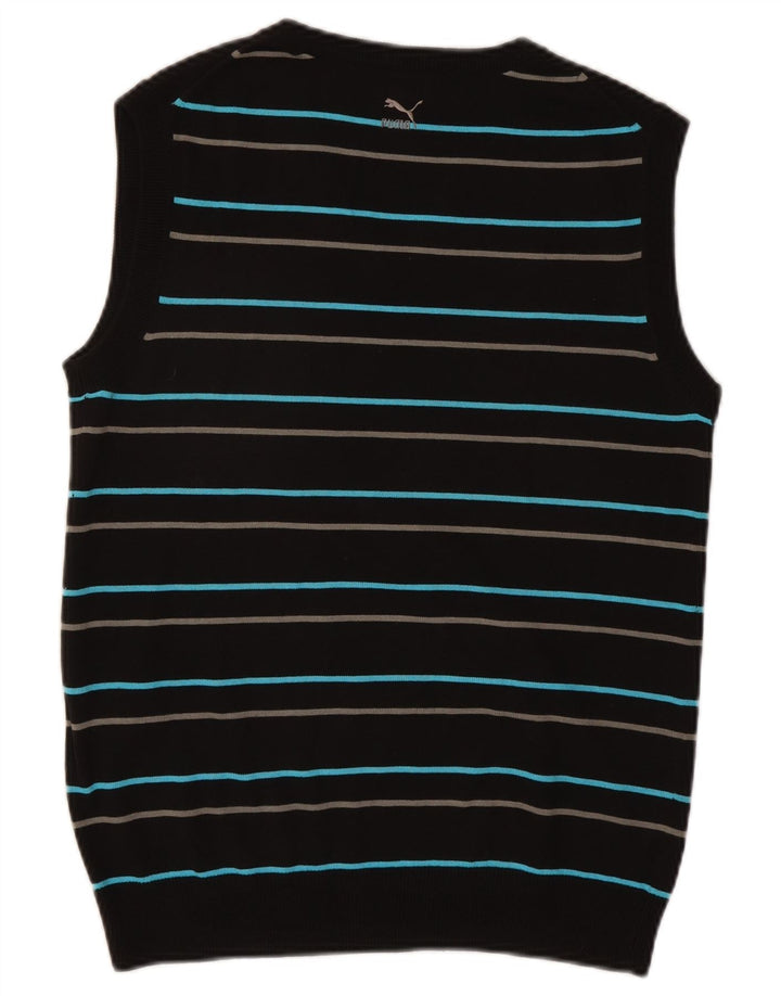 Puma Débardeur Vest Homme Noir Moyen Rayé Coton
