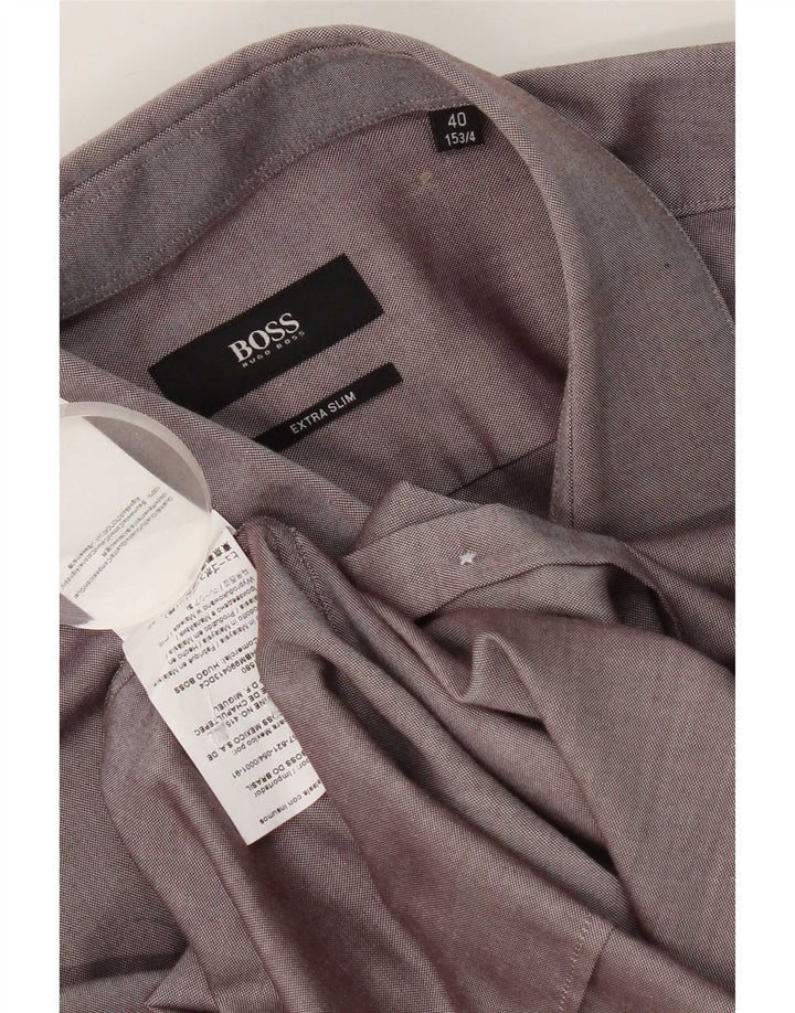 Hugo Boss Chemise extra slim fit taille 40 15 1/2 coton gris moyen