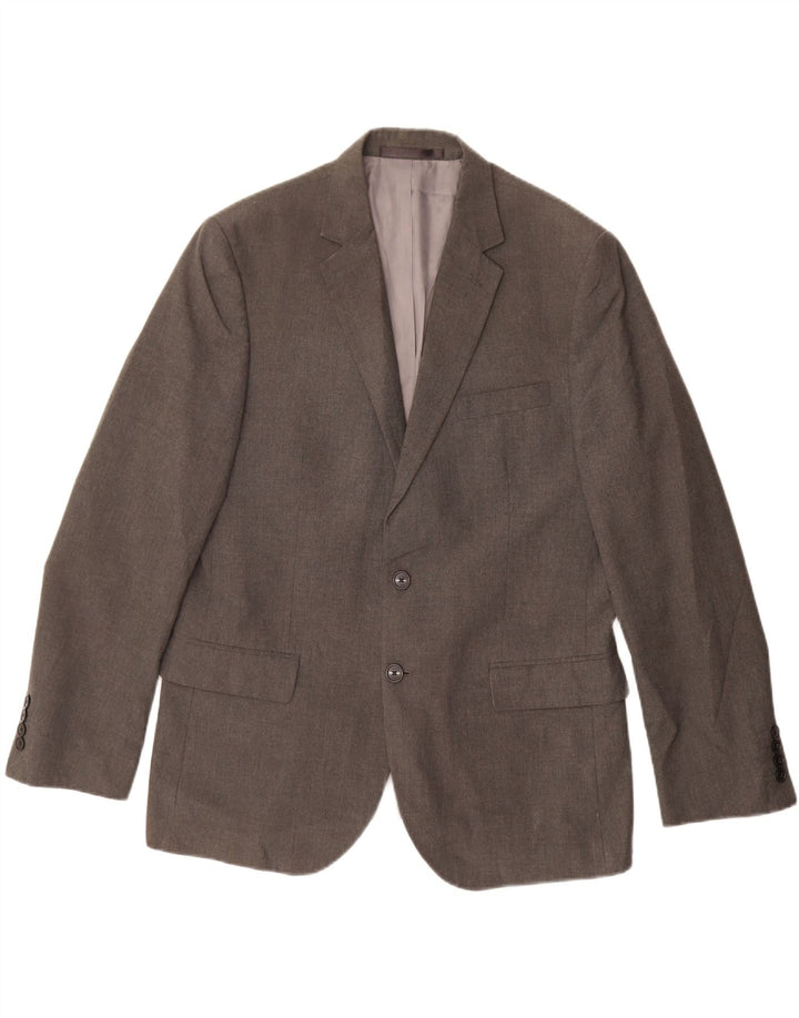 Marks & Spencer Veste blazer à 2 boutons pour homme UK 42 Large Gris Polyester