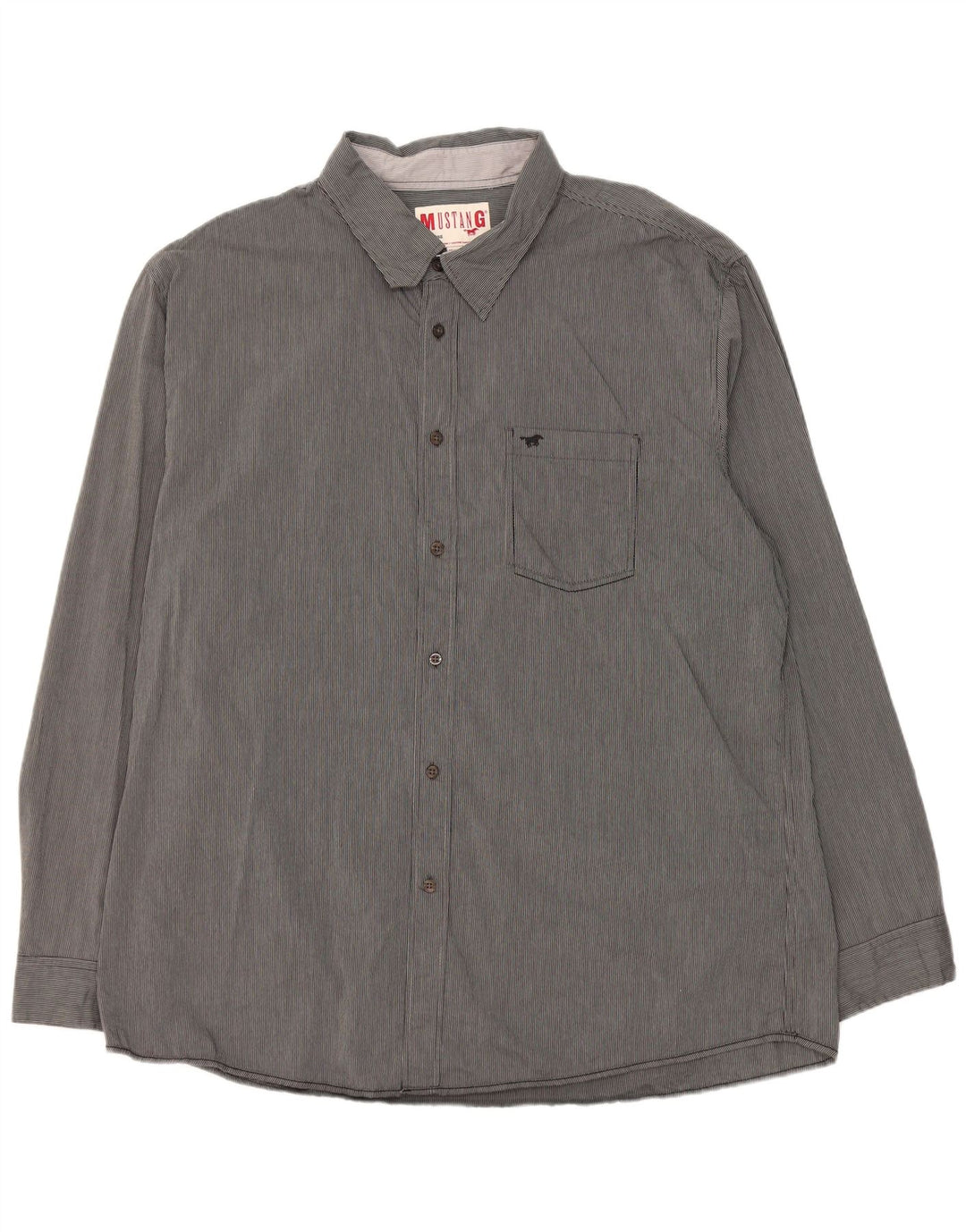 Mustang Chemise Homme 3XL Gris Rayé Coton