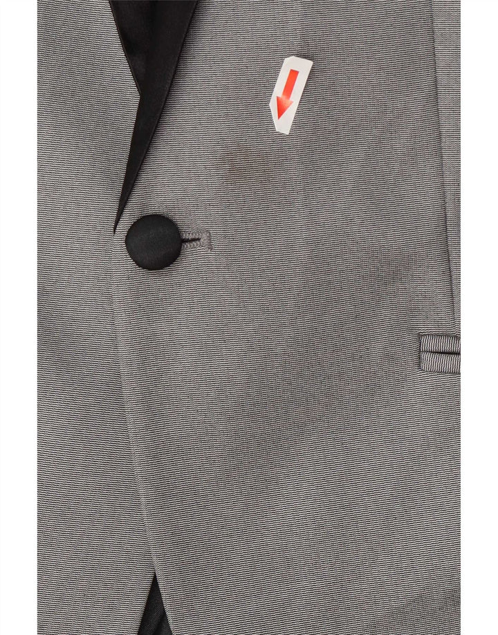Zara Veste Blazer 1 Bouton Homme UK 36 Petit Gris Polyester