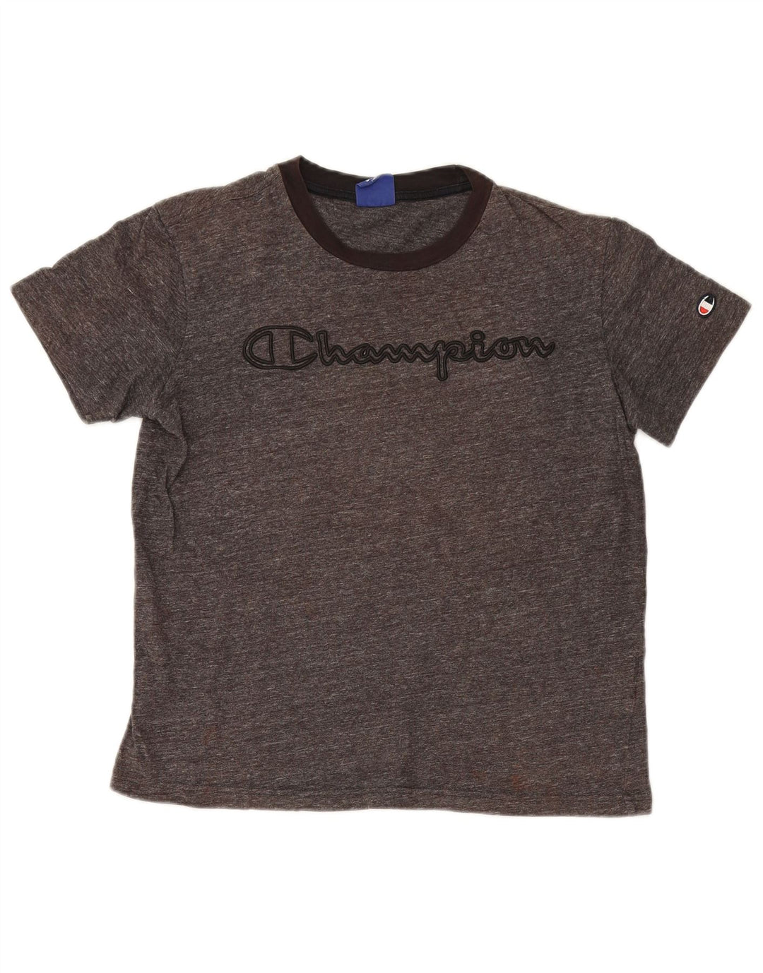 Champion T-shirt graphique surdimensionné pour femme UK 10 Petit gris moucheté