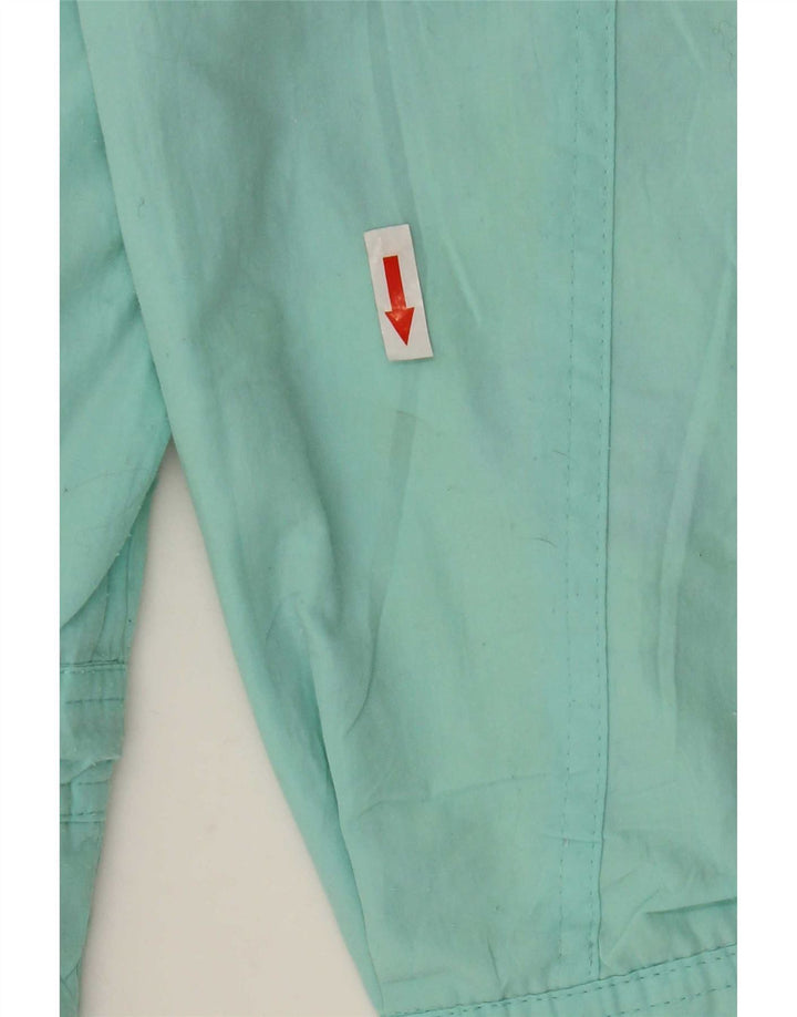 Veste coupe-vent graphique femme vintage UK 16 Grand Polyester Turquoise