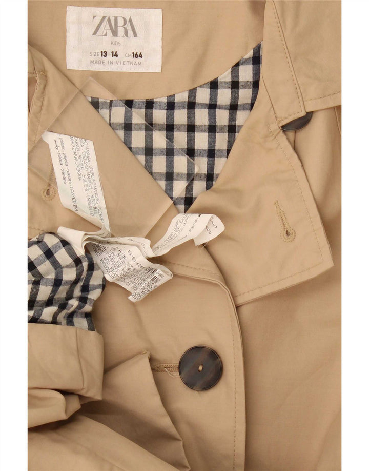Zara Trench Fille 13-14 ans Beige Polyester
