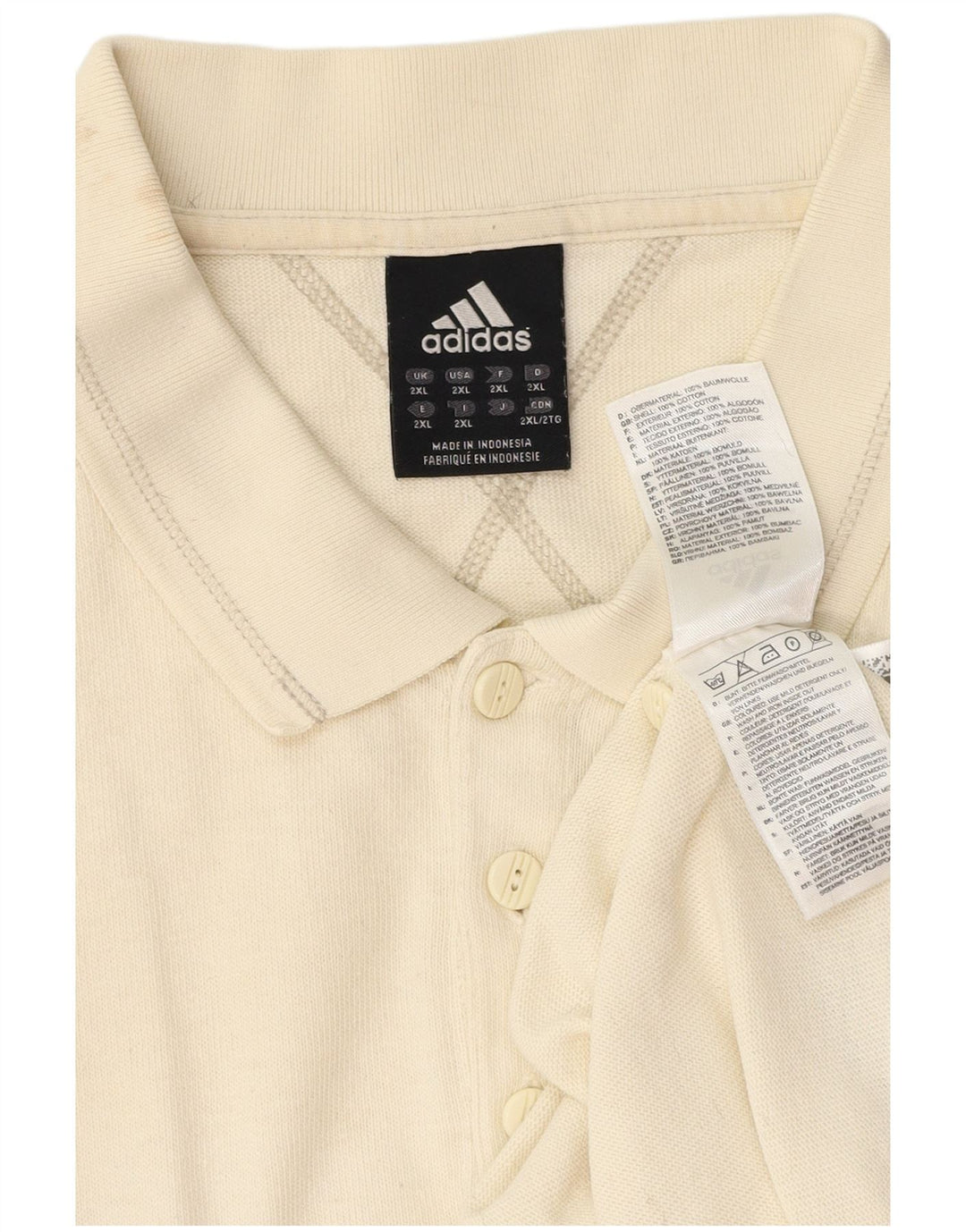 ADIDAS Polo Homme 2XL Blanc Coton