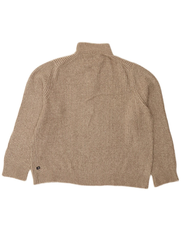 Marks & Spencer Pull à col zippé Blue Harbour pour homme XL en coton beige