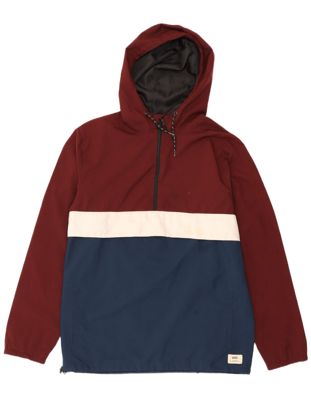 Vans Veste de pluie à capuche pour homme UK 38 Medium Bordeaux Colourblock