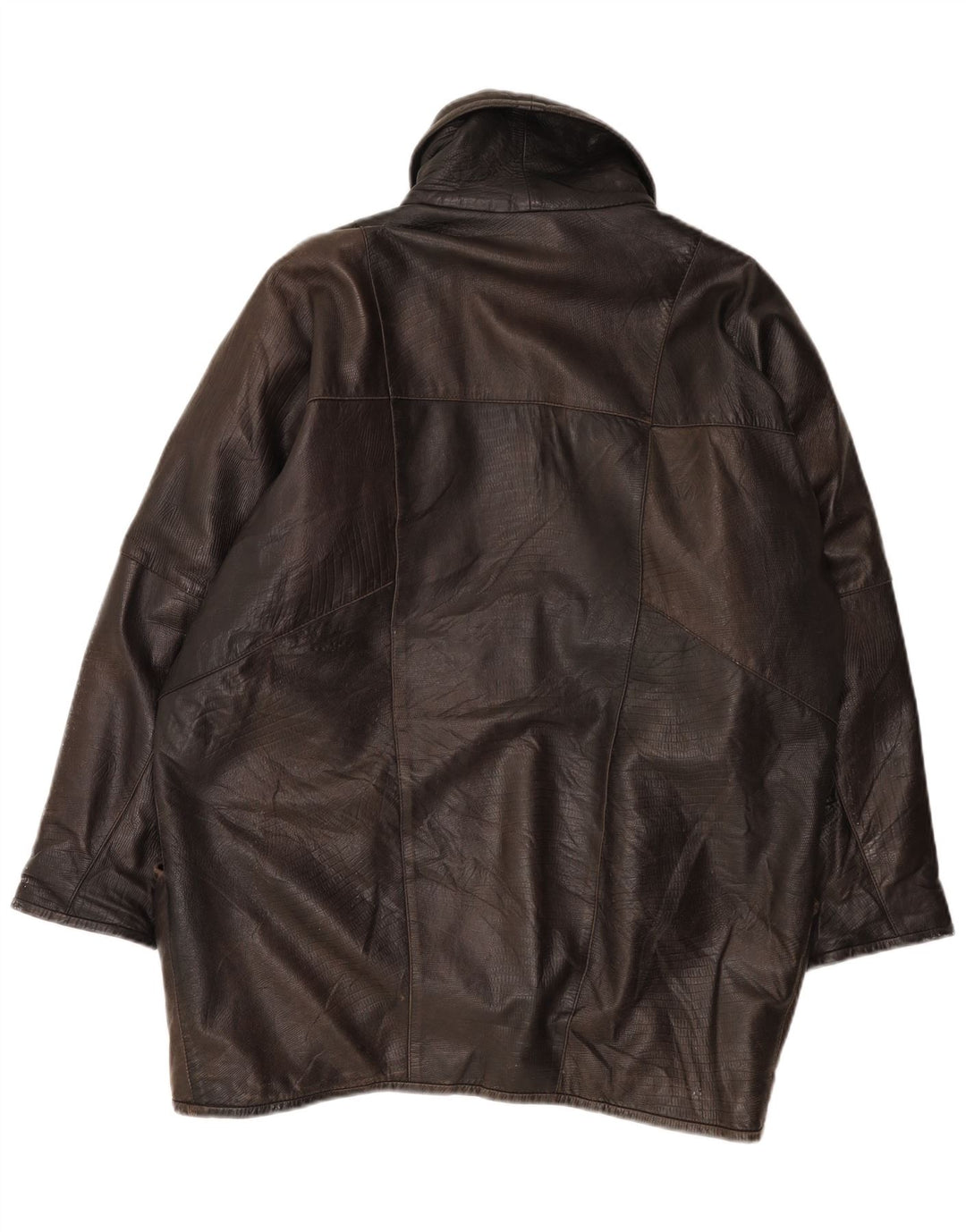 Veste en cuir surdimensionnée femme vintage EU 44 XL Cuir Marron