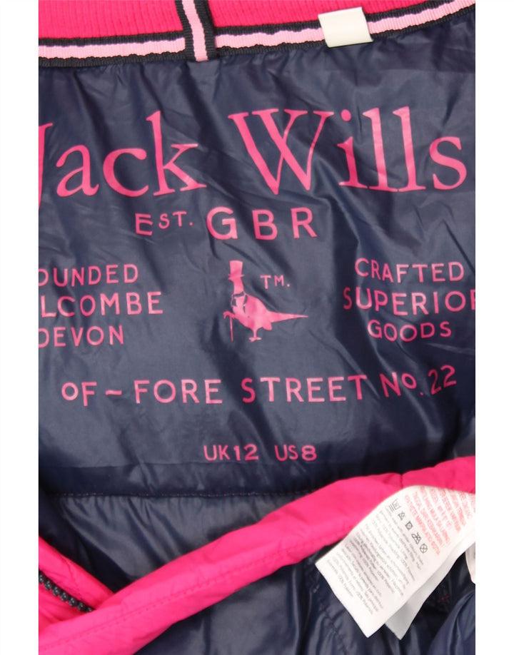 Jack Wills Veste matelassée à capuche pour femme UK 12 Rose moyen Polyamide