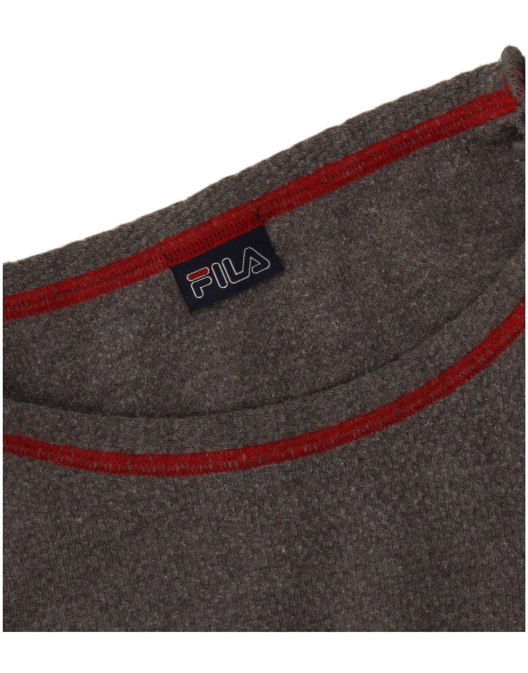 Fila Haut court graphique à manches longues pour femme UK 16 Large Gris