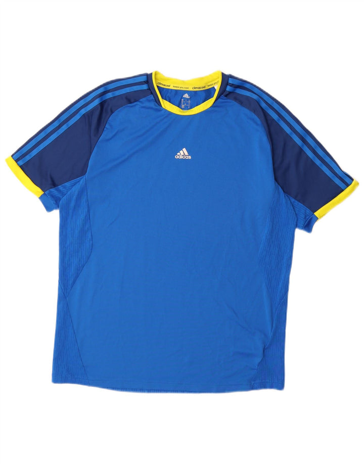 Adidas Homme Climacool T-Shirt Haut Bleu Moyen Colorblock Polyester