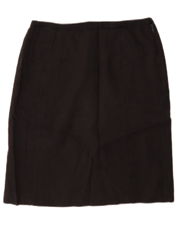 Jigsaw Jupe droite pour femme UK 12 Medium W28 Lin noir
