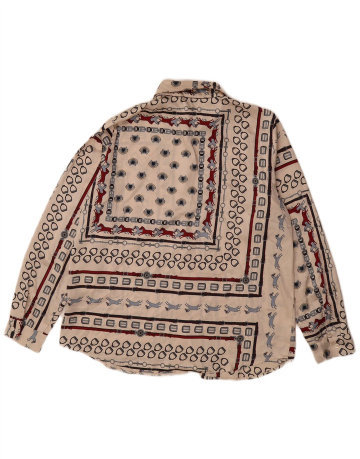 Marella Chemise EMME Femme UK 12 Polyester Géométrique Beige Moyen