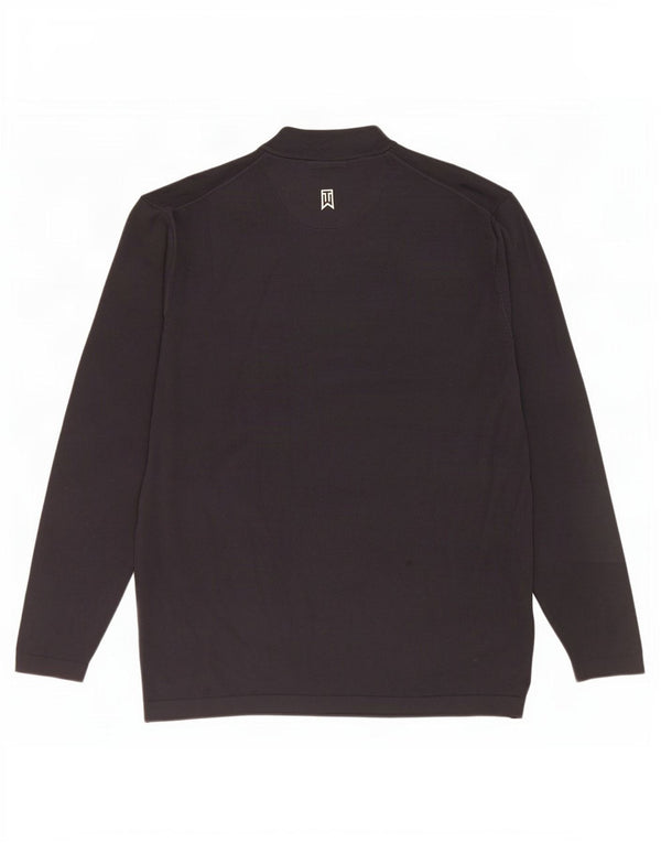 Nike Pull à col roulé Dri Fit pour homme UK 42/44 Large Noir Nylon