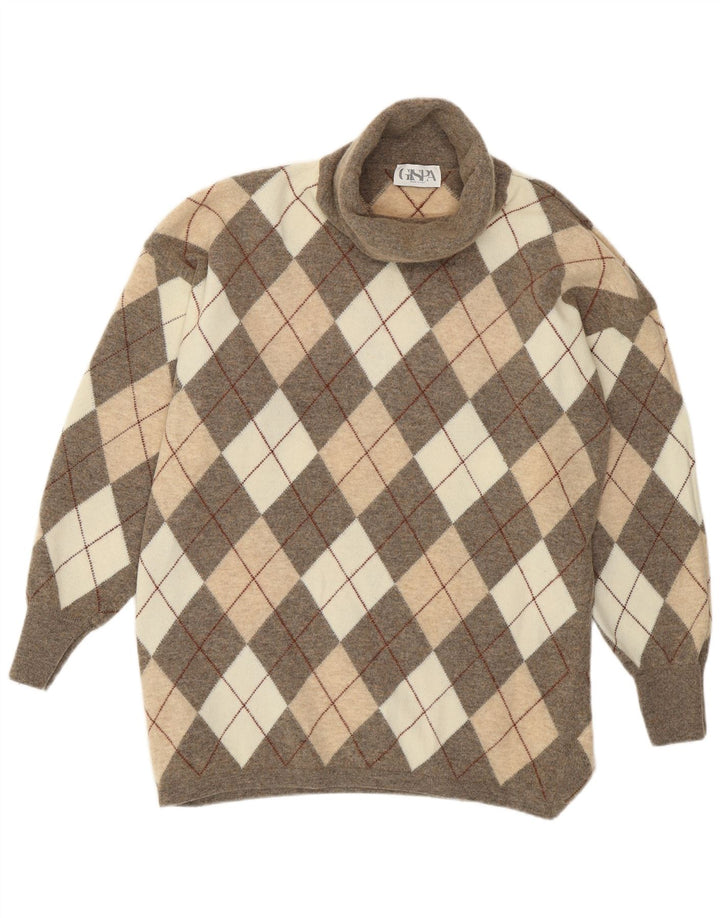 Gispa Pull col roulé pour femme UK 18 XL Gris Argyle/Diamant