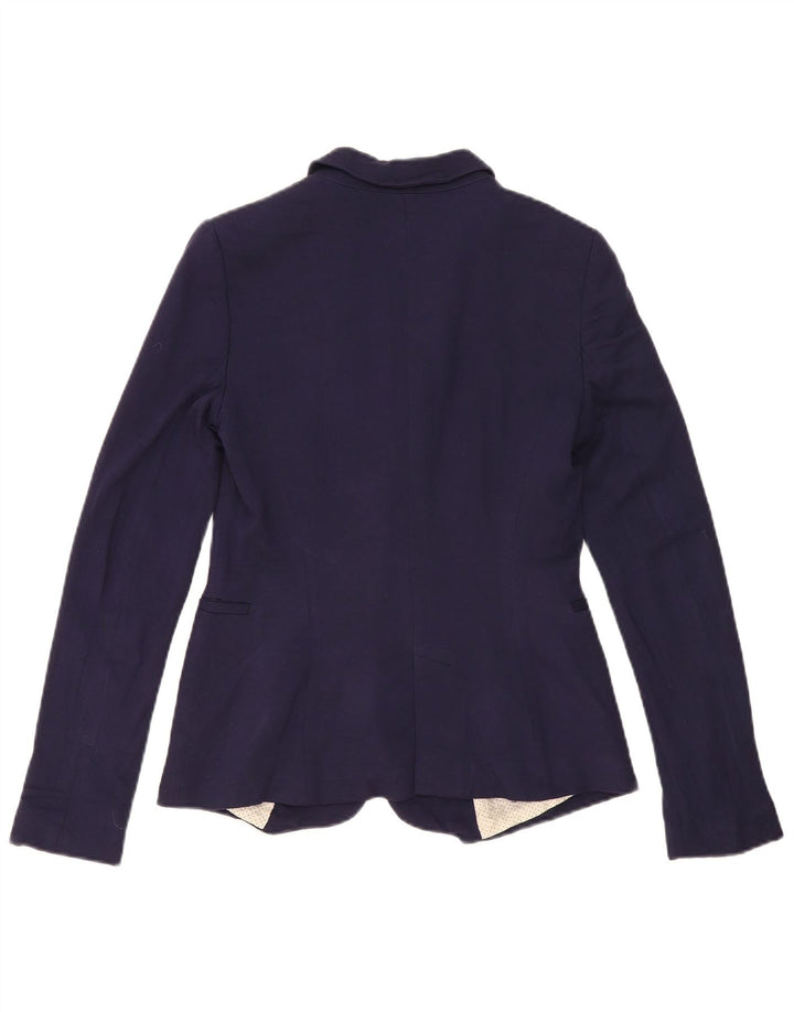 Zara Femme 1 Bouton Blazer Veste UK 10 Petit Bleu Marine