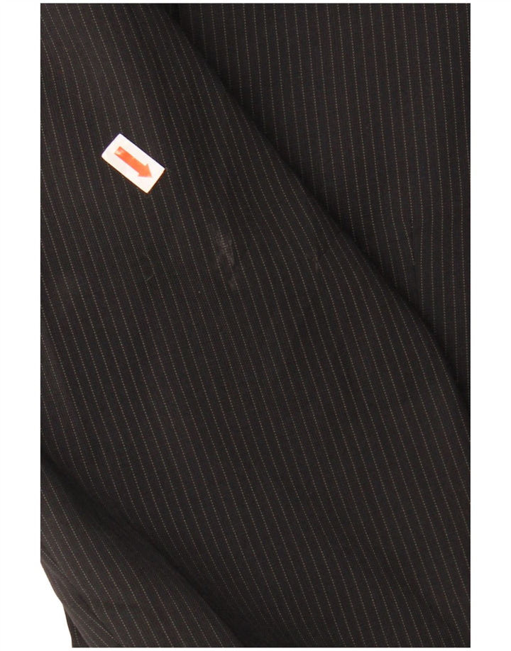 Zara Veste Blazer 2 Boutons Homme EU 50 Laine Rayée Noir Moyen