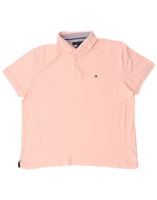 Tommy Hilfiger Polo sur mesure pour homme en coton rose grand