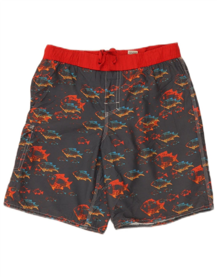 L.L.Bean Short de Bain Graphique Garçon 9-10 Ans Gris Polyester