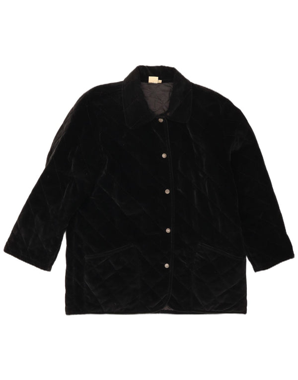 Andrea Mare Veste matelassée surdimensionnée en velours pour femme UK 10 Petit coton noir