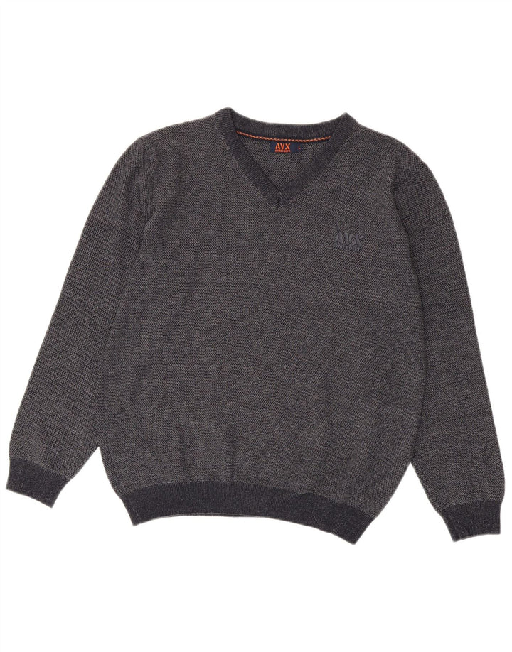 Avirex Pull Col V Homme Large Gris Viscose