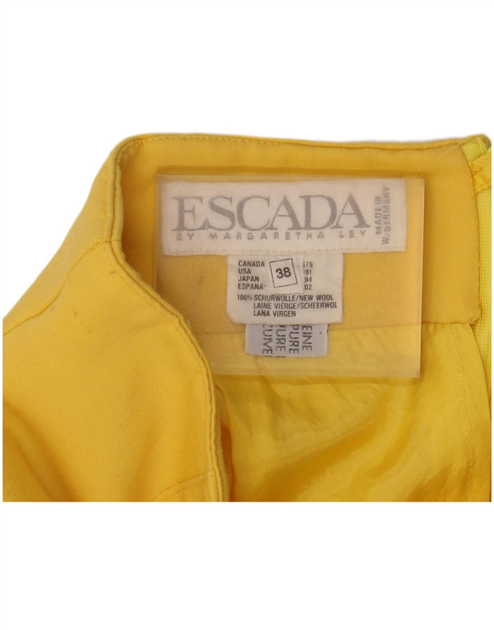 Escada Femmes par Margaretha Ley Jupe Crayon EU 38 Moyen W26 Jaune